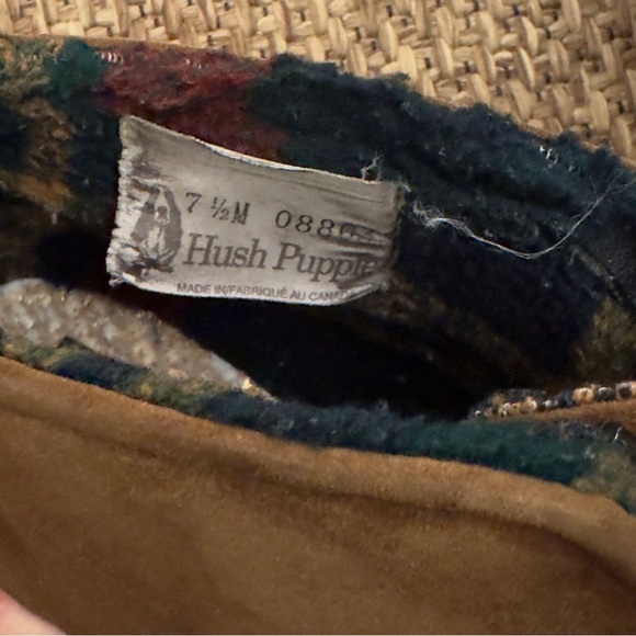 Vintage Hush Puppies Suede Plaid Sherpa Lined Ankle Boots with Zipper - Picture 11 of 14